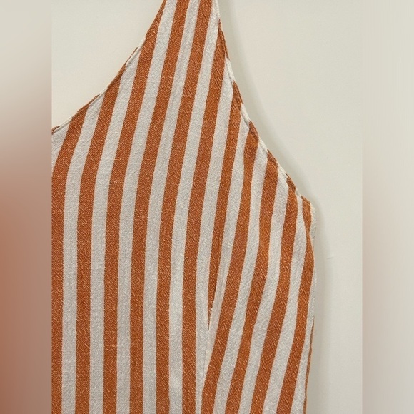 Zulu And Zephyr Revolve Rush Midi Dress Stripe Beachy Cotton Orange White Medium - Picture 10 of 13